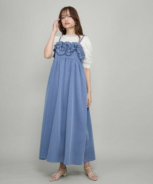 QUEENS COURT / クイーンズコート ロング・マキシ丈ワンピース | フリルキャミワンピース≪手洗い可能≫ | 詳細7