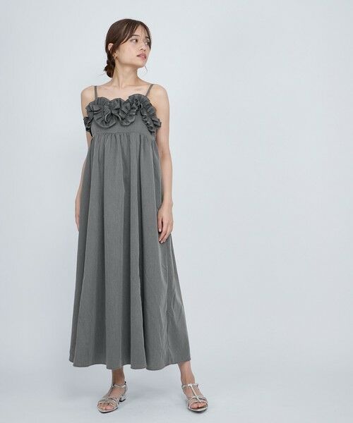 QUEENS COURT / クイーンズコート ロング・マキシ丈ワンピース | フリルキャミワンピース≪手洗い可能≫ | 詳細12