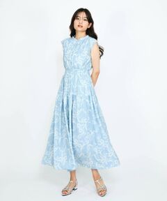 QUEENS COURT / クイーンズコート ロング・マキシ丈ワンピース | リボンフラワー柄ワンピース≪手洗い可能≫