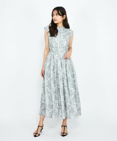 QUEENS COURT / クイーンズコート ロング・マキシ丈ワンピース | リボンフラワー柄ワンピース≪手洗い可能≫