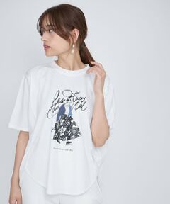QUEENS COURT / クイーンズコート カットソー | ドールモチーフプロントTシャツ≪手洗い可能≫