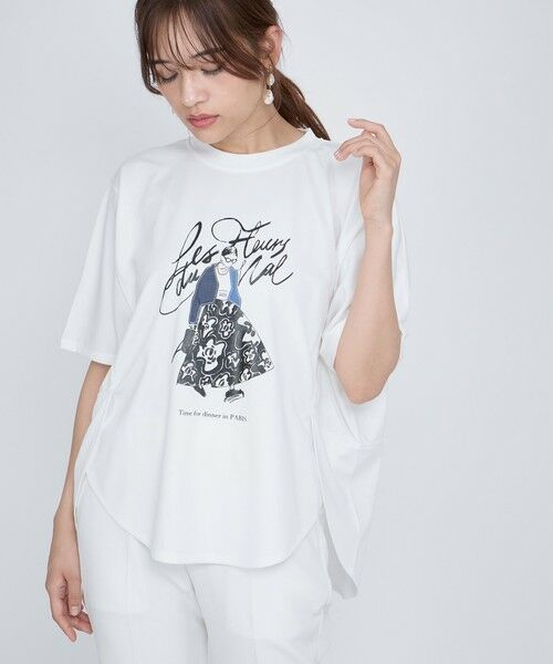 QUEENS COURT / クイーンズコート カットソー | ドールモチーフプロントTシャツ≪手洗い可能≫ | 詳細1