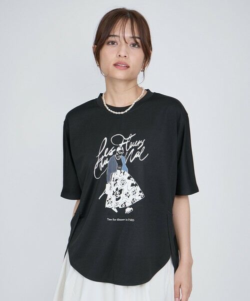 QUEENS COURT / クイーンズコート カットソー | ドールモチーフプロントTシャツ≪手洗い可能≫ | 詳細12