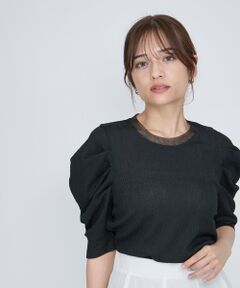 QUEENS COURT / クイーンズコート カットソー | サーマルカットタックスリーブトップス≪手洗い可能≫