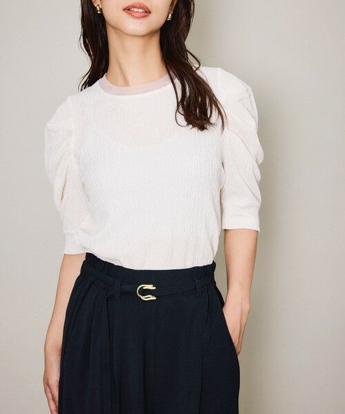 QUEENS COURT / クイーンズコート カットソー | サーマルカットタックスリーブトップス≪手洗い可能≫ | 詳細3