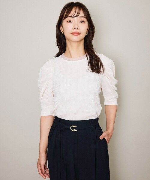 QUEENS COURT / クイーンズコート カットソー | サーマルカットタックスリーブトップス≪手洗い可能≫ | 詳細4