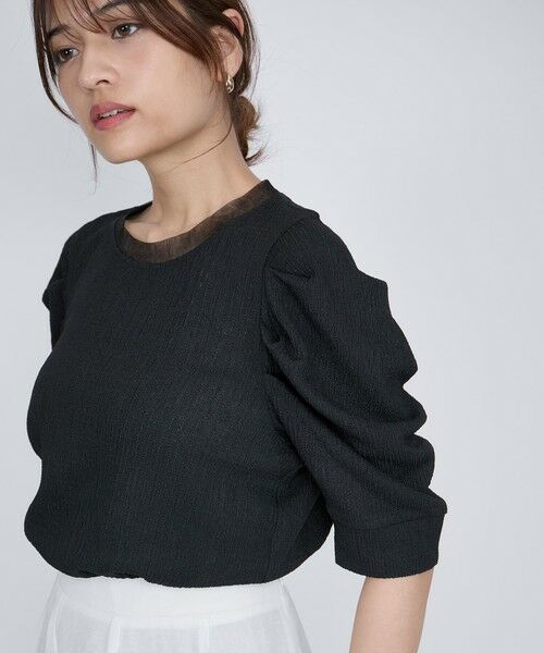 QUEENS COURT / クイーンズコート カットソー | サーマルカットタックスリーブトップス≪手洗い可能≫ | 詳細14