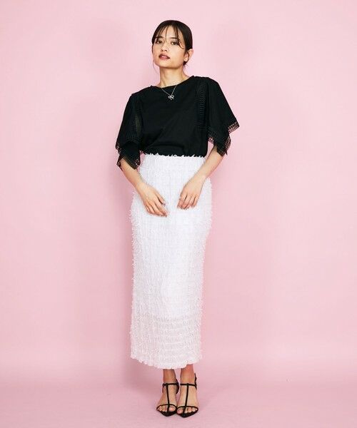 QUEENS COURT / クイーンズコート カットソー | レース使いスリーブシルケットカットソー≪手洗い可能≫ | 詳細8