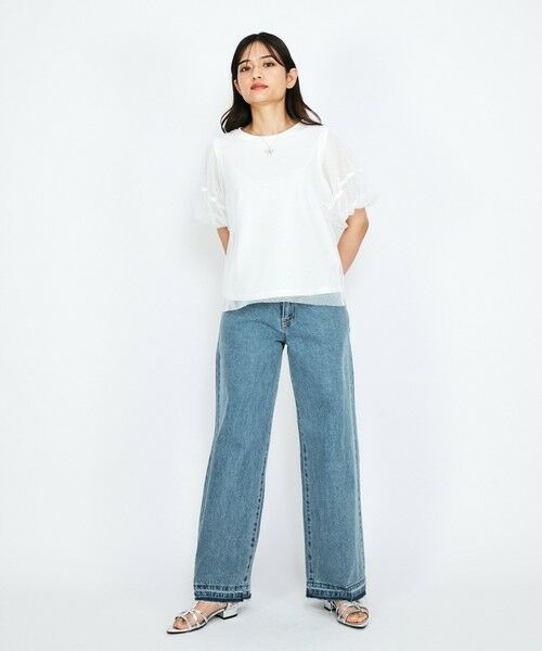 QUEENS COURT / クイーンズコート カットソー | ドットチュールレイヤードカットソー≪手洗い可能≫ | 詳細6