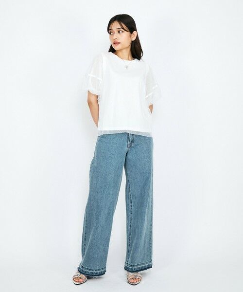 QUEENS COURT / クイーンズコート カットソー | ドットチュールレイヤードカットソー≪手洗い可能≫ | 詳細5