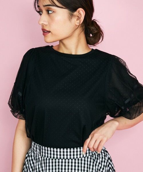 QUEENS COURT / クイーンズコート カットソー | ドットチュールレイヤードカットソー≪手洗い可能≫ | 詳細8