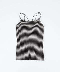 QUEENS COURT / クイーンズコート カットソー | カップ付きナローストラップボーダーキャミ≪手洗い可能≫