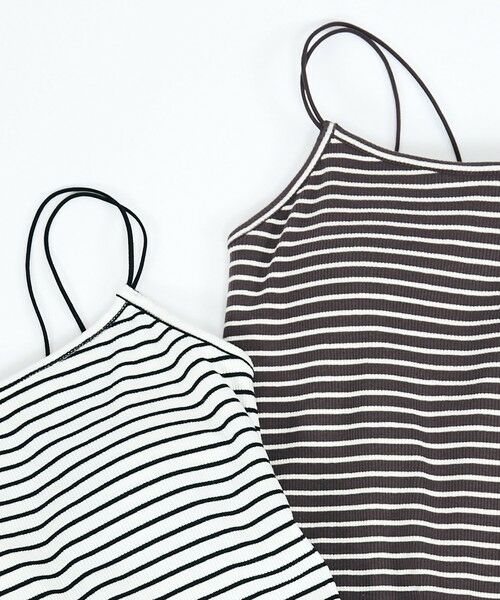 QUEENS COURT / クイーンズコート カットソー | カップ付きナローストラップボーダーキャミ≪手洗い可能≫ | 詳細10