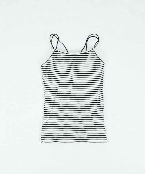 QUEENS COURT / クイーンズコート カットソー | カップ付きナローストラップボーダーキャミ≪手洗い可能≫ | 詳細7