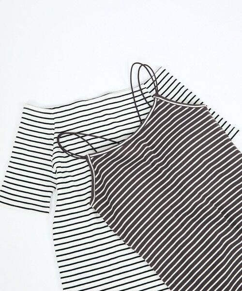 QUEENS COURT / クイーンズコート カットソー | オフショルボーダーリブトップス≪手洗い可能≫ | 詳細4