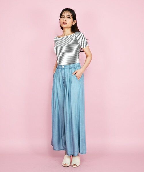 QUEENS COURT / クイーンズコート カットソー | オフショルボーダーリブトップス≪手洗い可能≫ | 詳細2