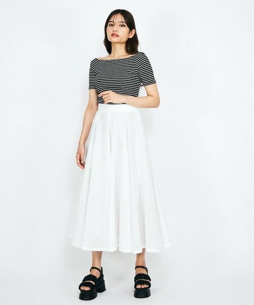 QUEENS COURT / クイーンズコート カットソー | オフショルボーダーリブトップス≪手洗い可能≫ | 詳細8