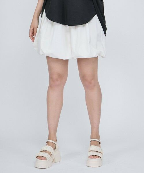 QUEENS COURT / クイーンズコート ミニ・ひざ丈スカート | バルーンショートスカート≪手洗い可能≫ | 詳細1