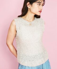 QUEENS COURT / クイーンズコート ニット・セーター | 蝶々ヤーンニットベスト≪手洗い可能≫