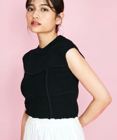 QUEENS COURT / クイーンズコート ニット・セーター | ビスチェ風切替えニットノースリトップス≪手洗い可能≫