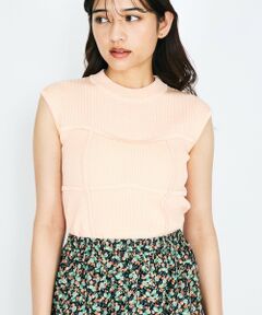 QUEENS COURT / クイーンズコート ニット・セーター | ビスチェ風切替えニットノースリトップス≪手洗い可能≫