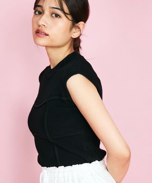 QUEENS COURT / クイーンズコート ニット・セーター | ビスチェ風切替えニットノースリトップス≪手洗い可能≫ | 詳細11