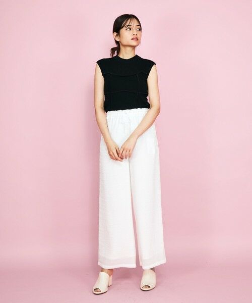 QUEENS COURT / クイーンズコート ニット・セーター | ビスチェ風切替えニットノースリトップス≪手洗い可能≫ | 詳細13