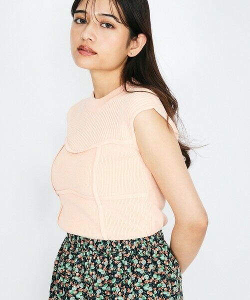 QUEENS COURT / クイーンズコート ニット・セーター | ビスチェ風切替えニットノースリトップス≪手洗い可能≫ | 詳細17