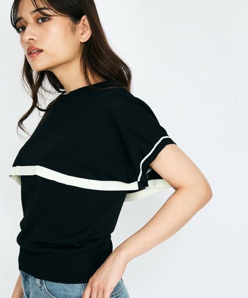 QUEENS COURT / クイーンズコート ニット・セーター | ケープレイヤードニットトップス≪手洗い可能≫ | 詳細1