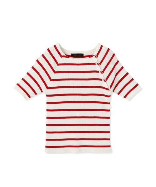 QUEENS COURT / クイーンズコート ニット・セーター | パール釦ボーダーリブニットトップス≪手洗い可能≫ | 詳細5