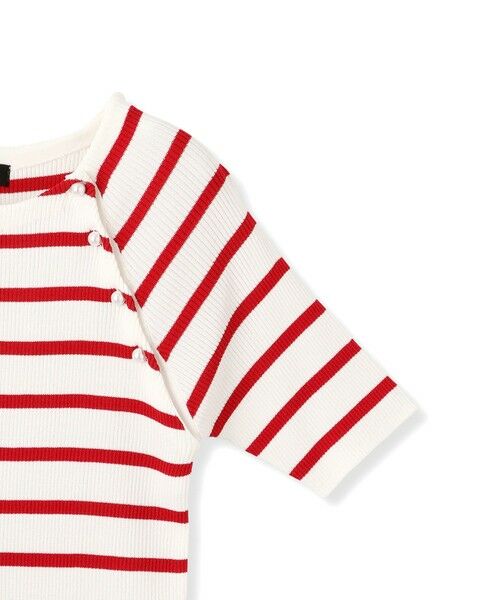 QUEENS COURT / クイーンズコート ニット・セーター | パール釦ボーダーリブニットトップス≪手洗い可能≫ | 詳細8