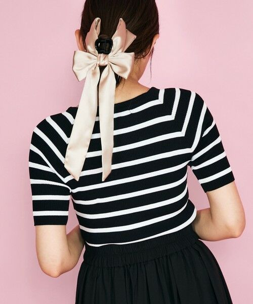 QUEENS COURT / クイーンズコート ニット・セーター | パール釦ボーダーリブニットトップス≪手洗い可能≫ | 詳細13