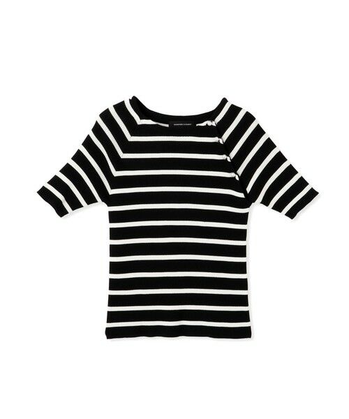 QUEENS COURT / クイーンズコート ニット・セーター | パール釦ボーダーリブニットトップス≪手洗い可能≫ | 詳細21