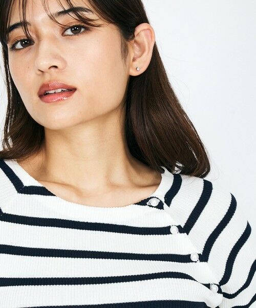 QUEENS COURT / クイーンズコート ニット・セーター | パール釦ボーダーリブニットトップス≪手洗い可能≫ | 詳細17