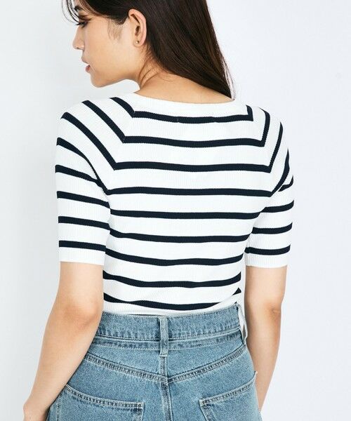 QUEENS COURT / クイーンズコート ニット・セーター | パール釦ボーダーリブニットトップス≪手洗い可能≫ | 詳細19