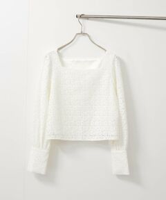 QUEENS COURT / クイーンズコート シャツ・ブラウス | 【SHIORI IRIE コラボ】スクエアネックレースブラウス≪手洗い可能≫