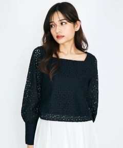 QUEENS COURT / クイーンズコート シャツ・ブラウス | 【SHIORI IRIE コラボ】スクエアネックレースブラウス≪手洗い可能≫