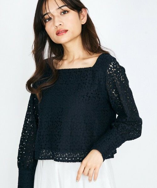 QUEENS COURT / クイーンズコート シャツ・ブラウス | 【SHIORI IRIE コラボ】スクエアネックレースブラウス≪手洗い可能≫ | 詳細1