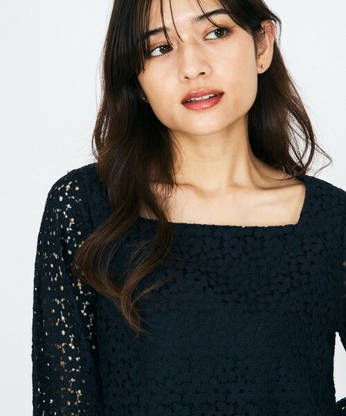 QUEENS COURT / クイーンズコート シャツ・ブラウス | 【SHIORI IRIE コラボ】スクエアネックレースブラウス≪手洗い可能≫ | 詳細2