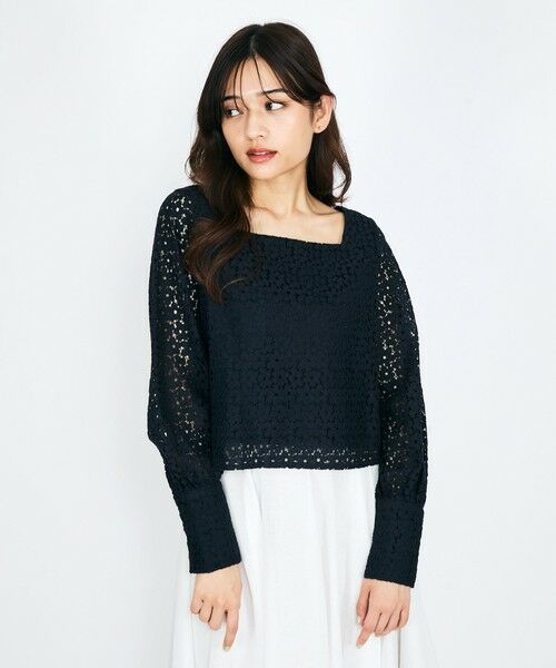 QUEENS COURT / クイーンズコート シャツ・ブラウス | 【SHIORI IRIE コラボ】スクエアネックレースブラウス≪手洗い可能≫ | 詳細4