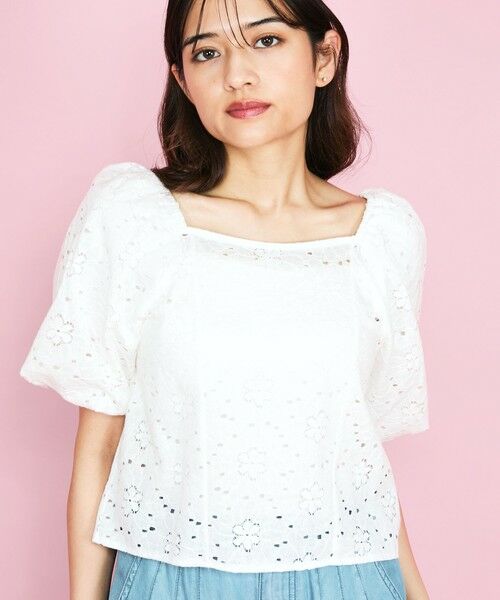 QUEENS COURT / クイーンズコート シャツ・ブラウス | 【SHIORI IRIE コラボ】2WAYオフショルレースブラウス≪手洗い可能≫ | 詳細1