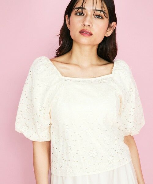 QUEENS COURT / クイーンズコート シャツ・ブラウス | 【SHIORI IRIE コラボ】2WAYオフショルレースブラウス≪手洗い可能≫ | 詳細10