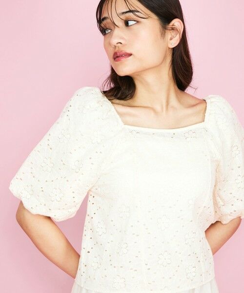 QUEENS COURT / クイーンズコート シャツ・ブラウス | 【SHIORI IRIE コラボ】2WAYオフショルレースブラウス≪手洗い可能≫ | 詳細11