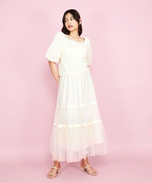 QUEENS COURT / クイーンズコート シャツ・ブラウス | 【SHIORI IRIE コラボ】2WAYオフショルレースブラウス≪手洗い可能≫ | 詳細12