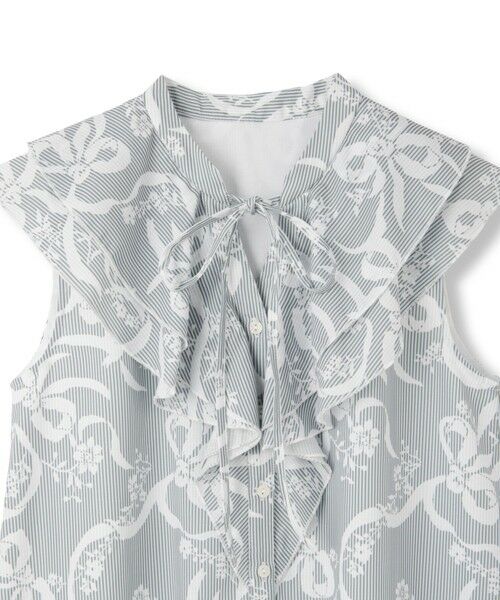 QUEENS COURT / クイーンズコート シャツ・ブラウス | リボンフラワー柄フリルブラウス≪手洗い可能≫ | 詳細13