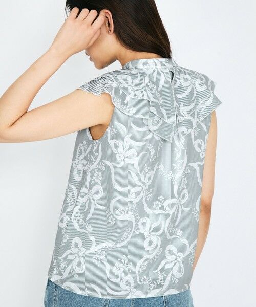 QUEENS COURT / クイーンズコート シャツ・ブラウス | リボンフラワー柄フリルブラウス≪手洗い可能≫ | 詳細8