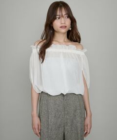 QUEENS COURT / クイーンズコート シャツ・ブラウス | マルチWAYクールメッシュギャザートップス≪手洗い可能≫