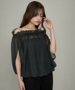 QUEENS COURT / クイーンズコート シャツ・ブラウス | マルチWAYクールメッシュギャザートップス≪手洗い可能≫