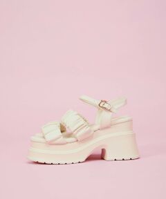 QUEENS COURT / クイーンズコート フラットシューズ | 【LENA】シャーリングプラットフォームサンダル