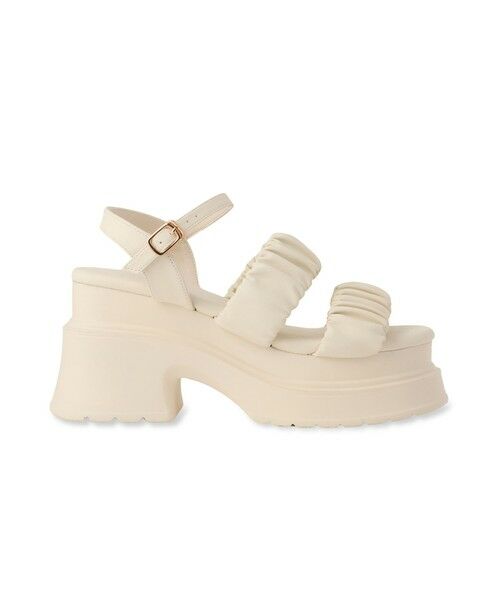 QUEENS COURT / クイーンズコート フラットシューズ | 【LENA】シャーリングプラットフォームサンダル | 詳細7